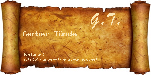 Gerber Tünde névjegykártya